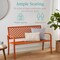 Best Choice Products Indoor Outdoor Steel Garden Bench w/ Geometric Backrest, Foot Levelers